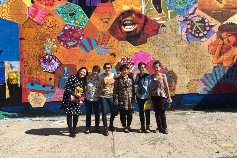 Group photo of ArtsWok Collaborative and artist who went to the US to learn about art-based community
