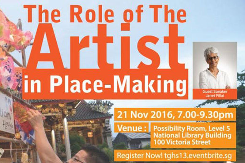 Event poster for The Role of the Artist in Place-Making