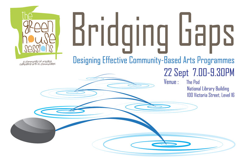 Event poster for Bridging Gaps: Designing Effective Community-Based Arts Programmes